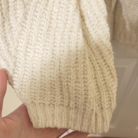 "Justice" Cream and Grey Knitted Sweater - Size 18 (GUC) - Picture 4 of 6